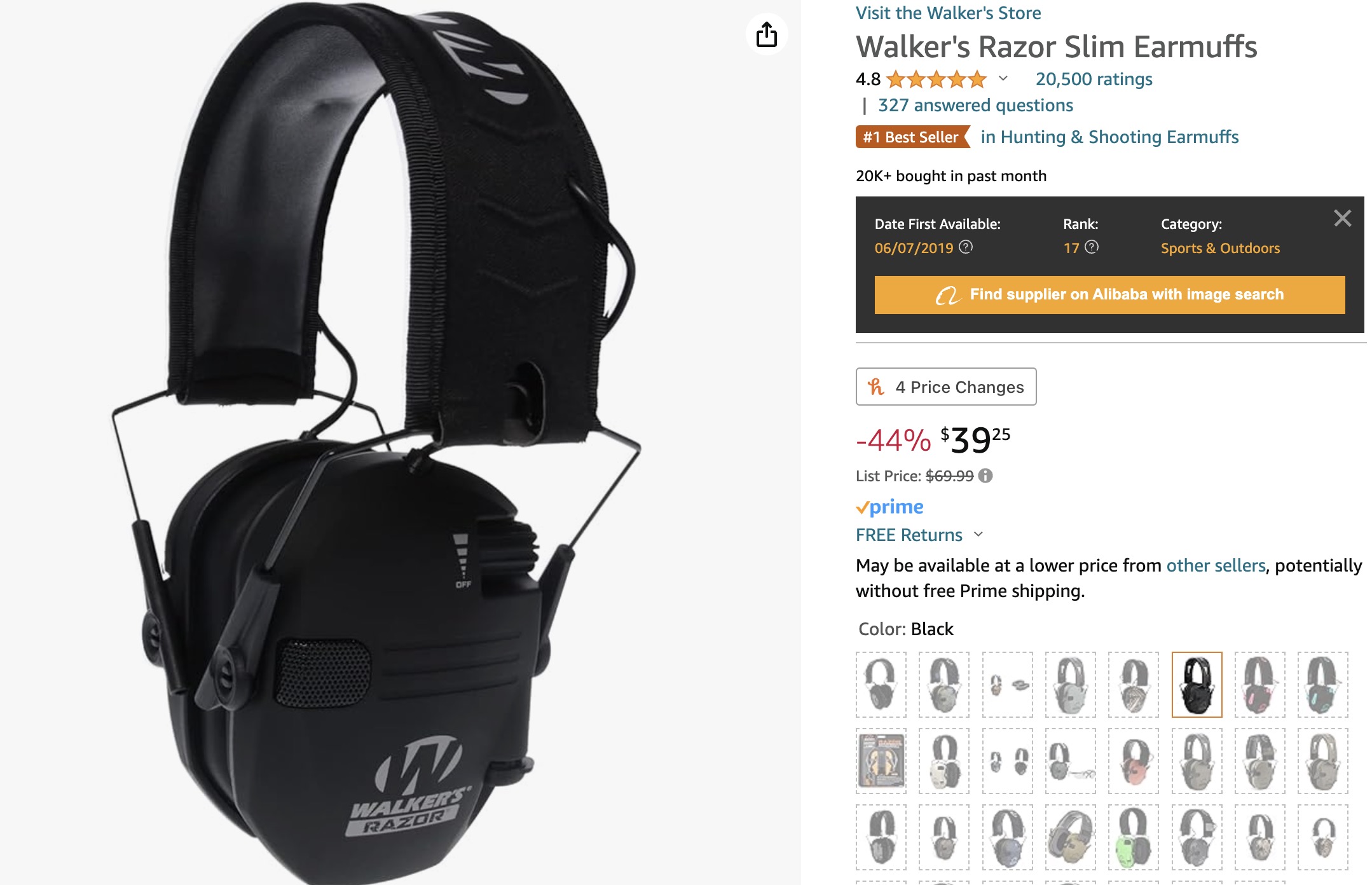 Amazon Deal Save 44 Walker's Razor Slim Earmuffs Sale For 39.25